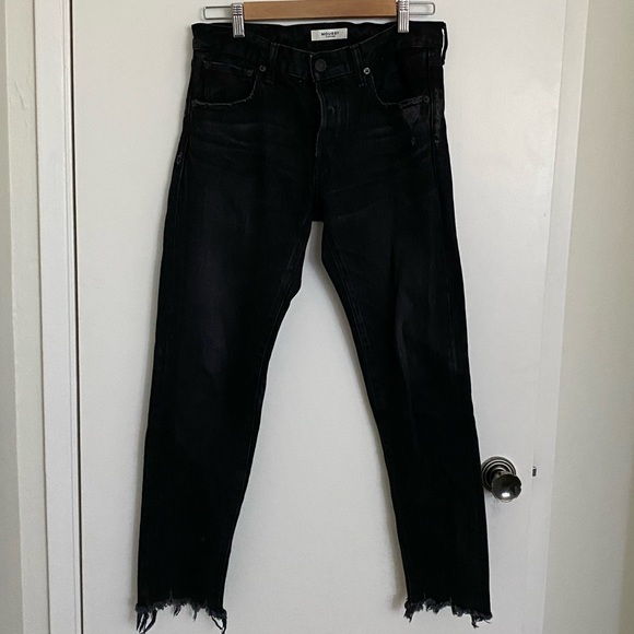 Moussy jeans Black/gray frayed bottom size 27 - Picture 5 of 5